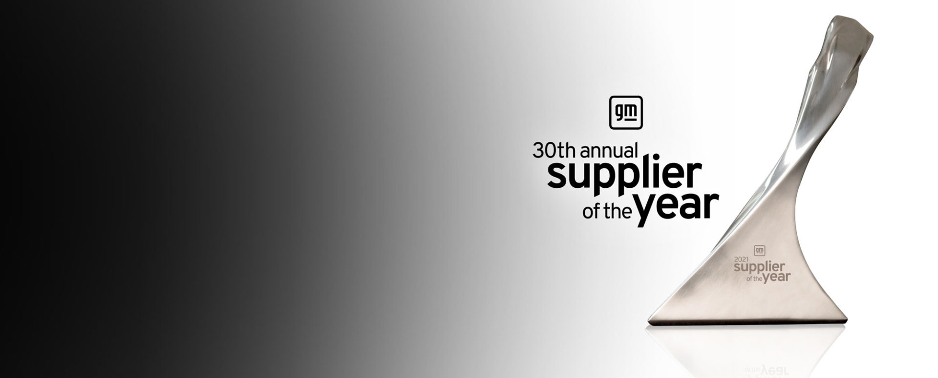 General Motors 2021 Supplier of the Year logo and trophy
