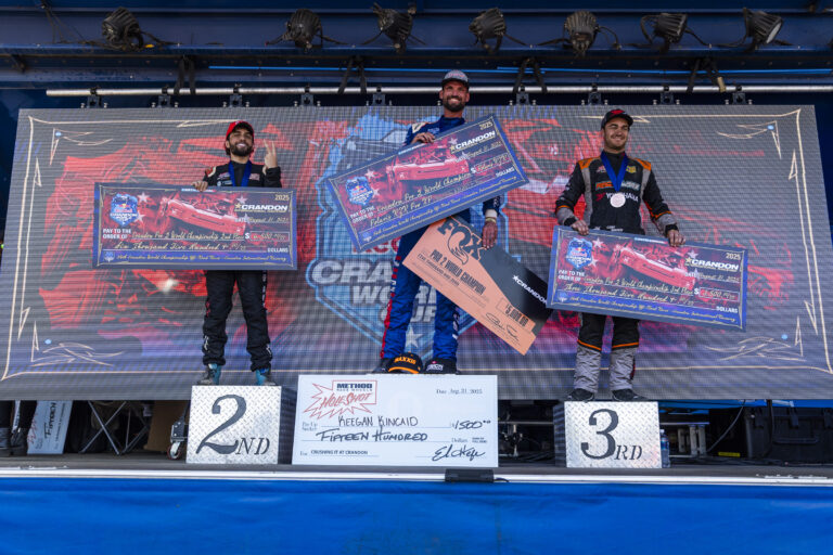 Athlete celebrating on the podium