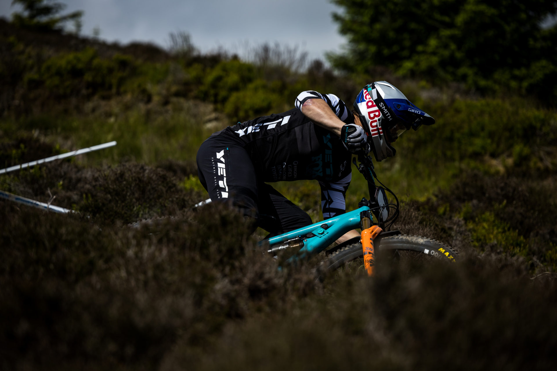 Richie racing down the Tweed Valley course