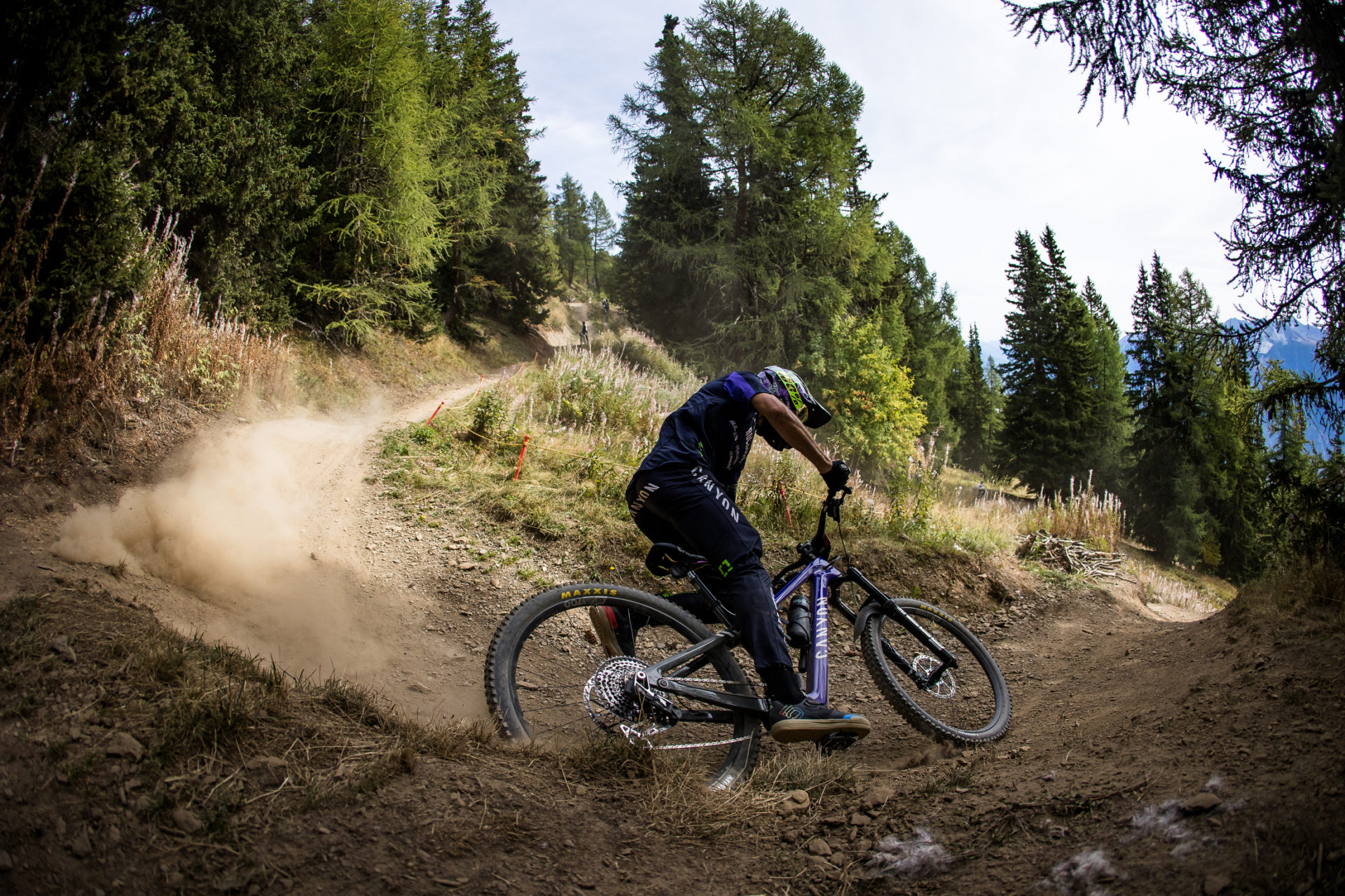 Jack Moir roosting a dusty Crans Montana corner
