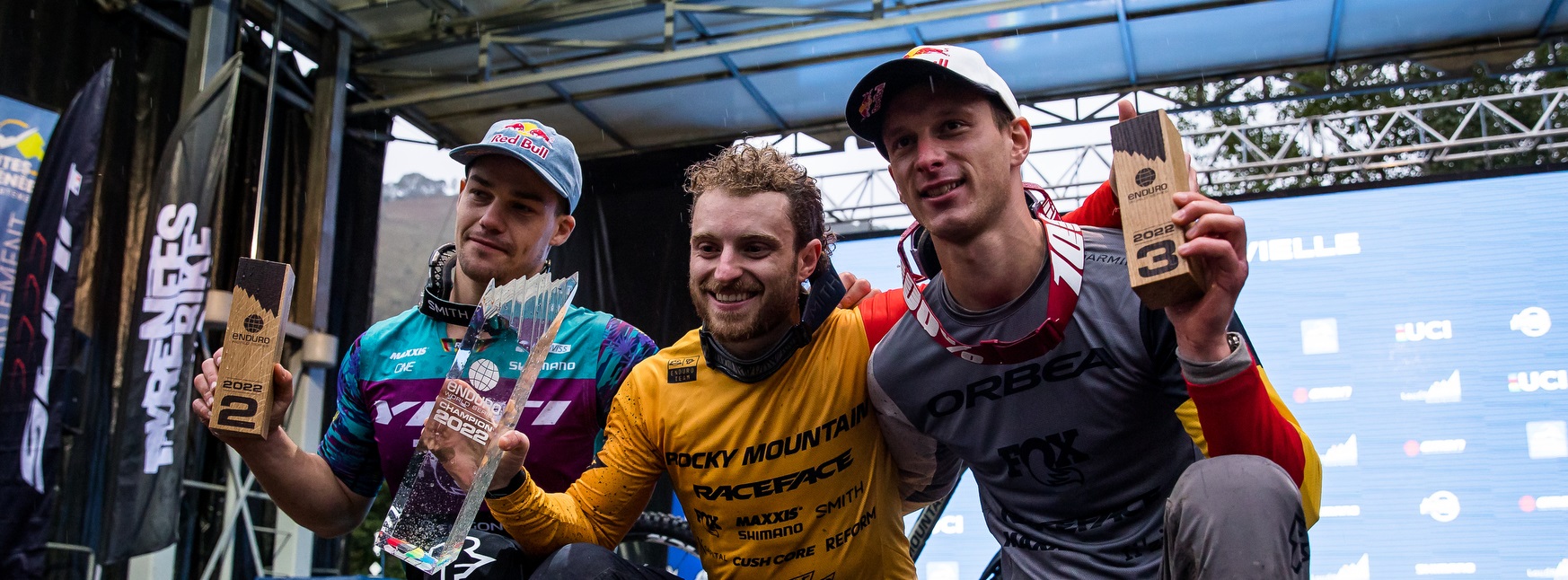 Richie, Jesse, and Martin posing for a podium photo