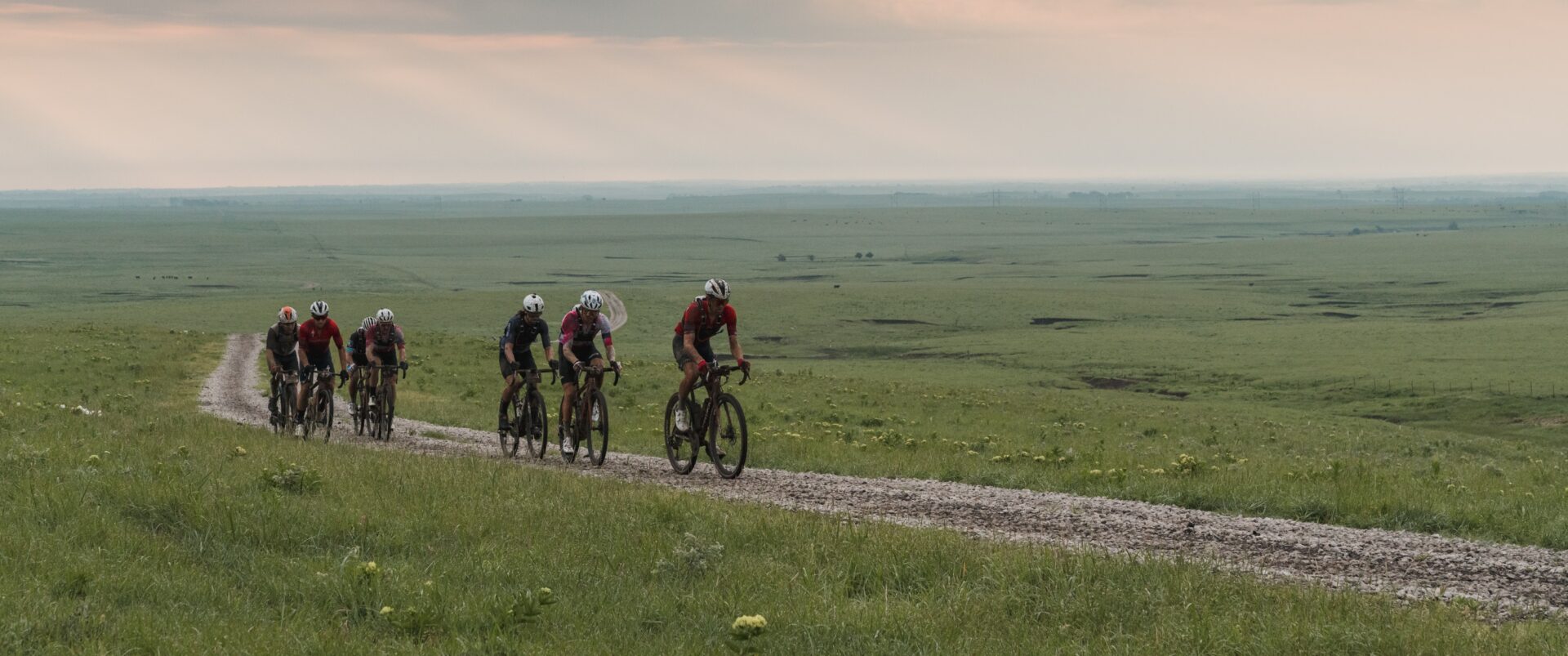 Pack of riders in the Kansas hills