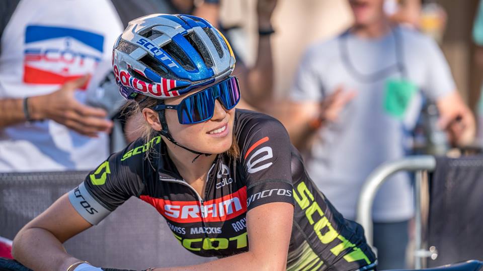 Kate Courtney in her element waits for start time.