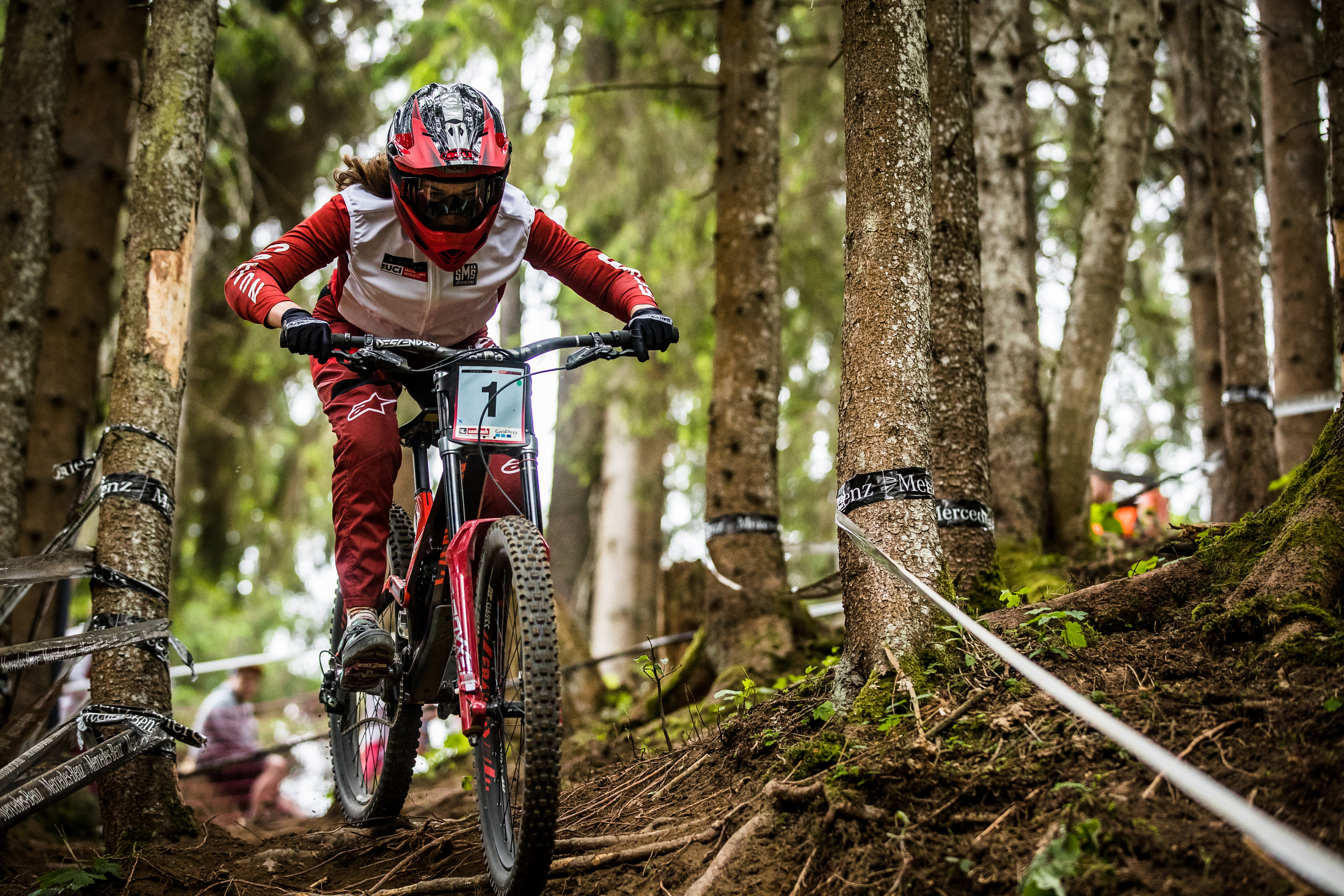 Anna Newkirk prepares to drop into the steeps.