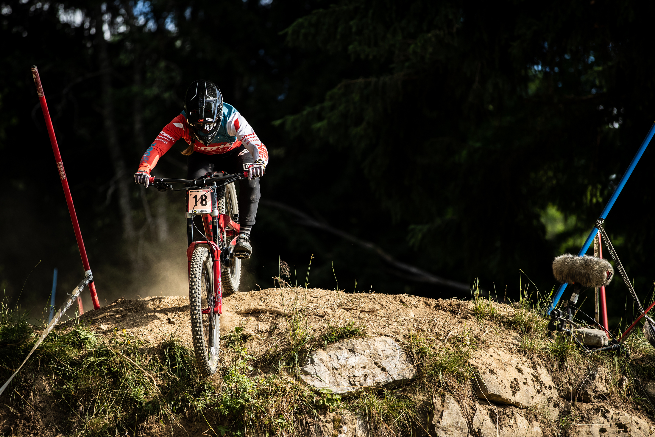 Despite not spending a ton of time on her DH rig, Miranda Miller still charges hard.