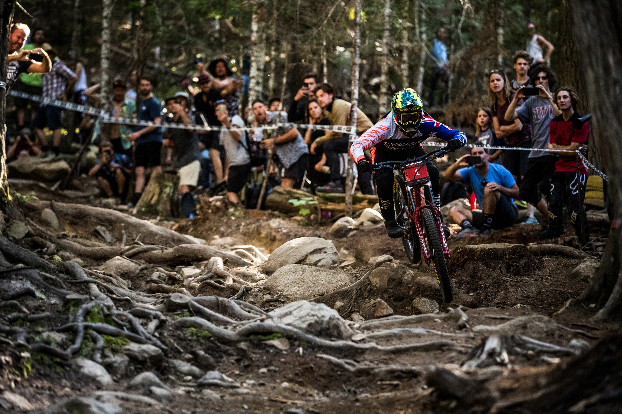 Troy making his way through a rough and flat section that can suck up all the speed.