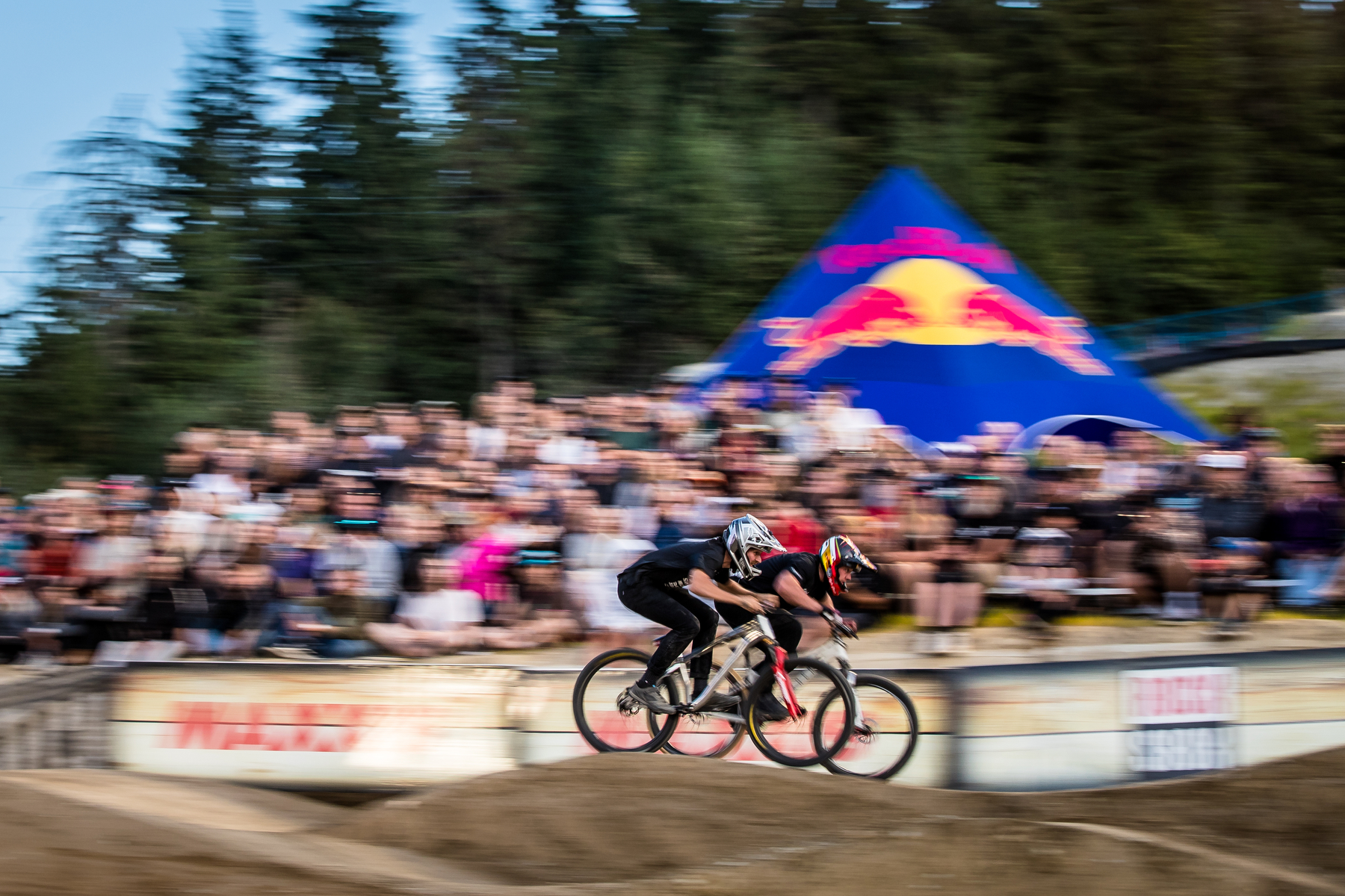 Bas VanSteenbergen pushes hard at the Pumptrack Challange.