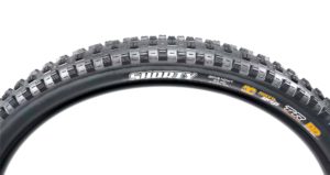 Close-up of Maxxis Shorty bicycle tire sidewall