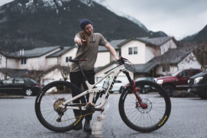 Miller posing with her bike