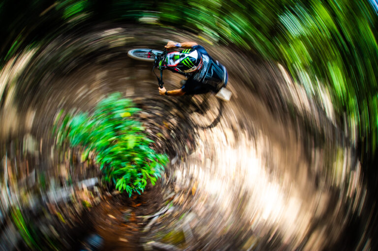 Kona rider in an overhead shot