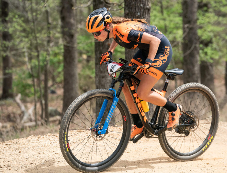 Orange Seal rider on the pedals