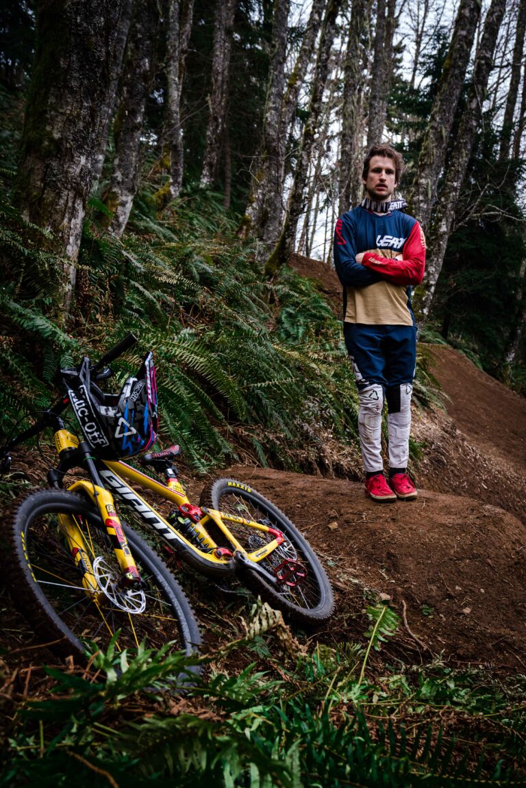 Reece standing near his bike