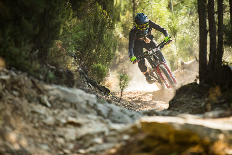 Miller smashing through a rock garden