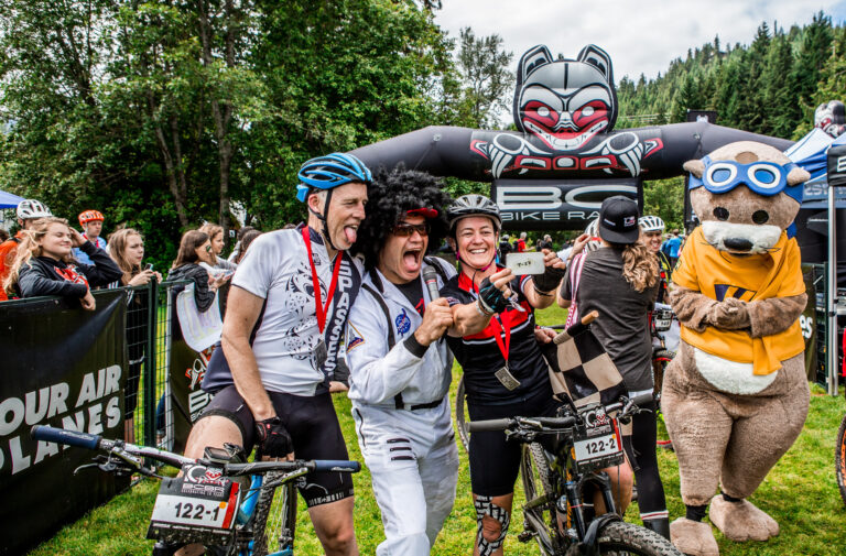 BC Bike Race riders with Tippie