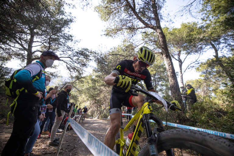 Scott rider storming through the XC course