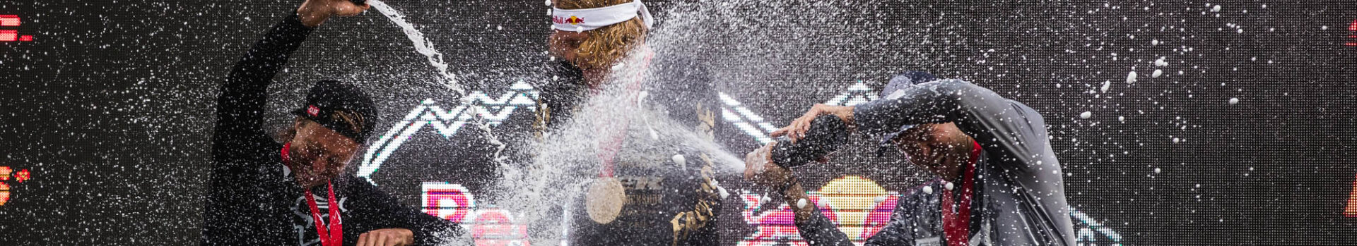 Crankworx podium with Emil