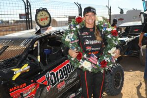 Driver Corry Weller after winning LOORRS championship.
