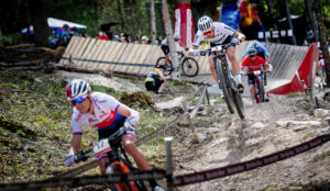 Nino jumping during XC race