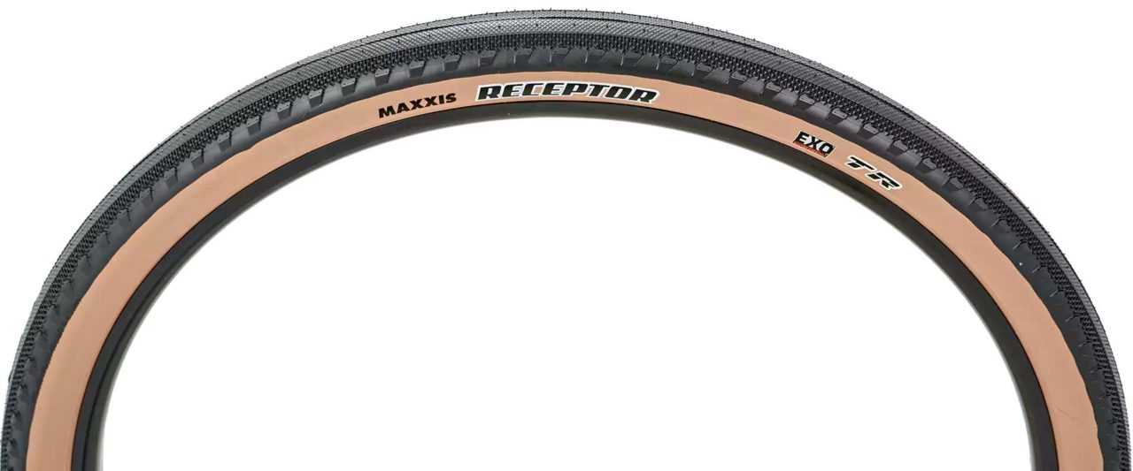 Maxxis Receptor bicycle tire tan sidewall