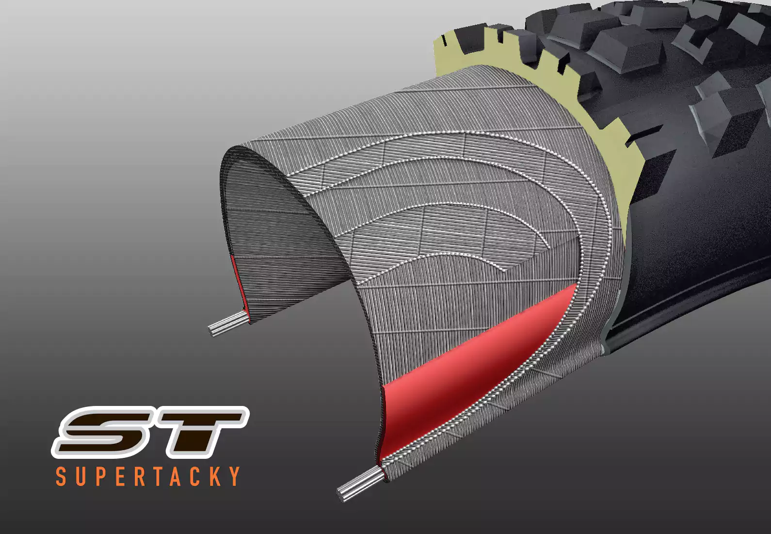 Diagram of Maxxis Super Tacky bicycle tire compound.