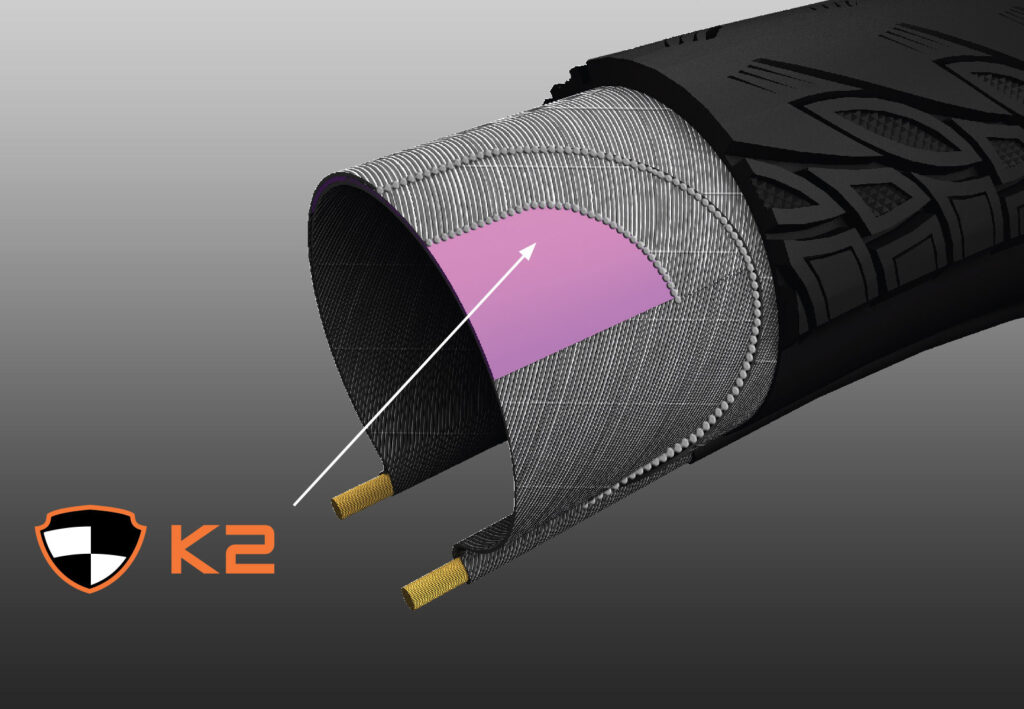 Diagram of K2 bicycle tire protection