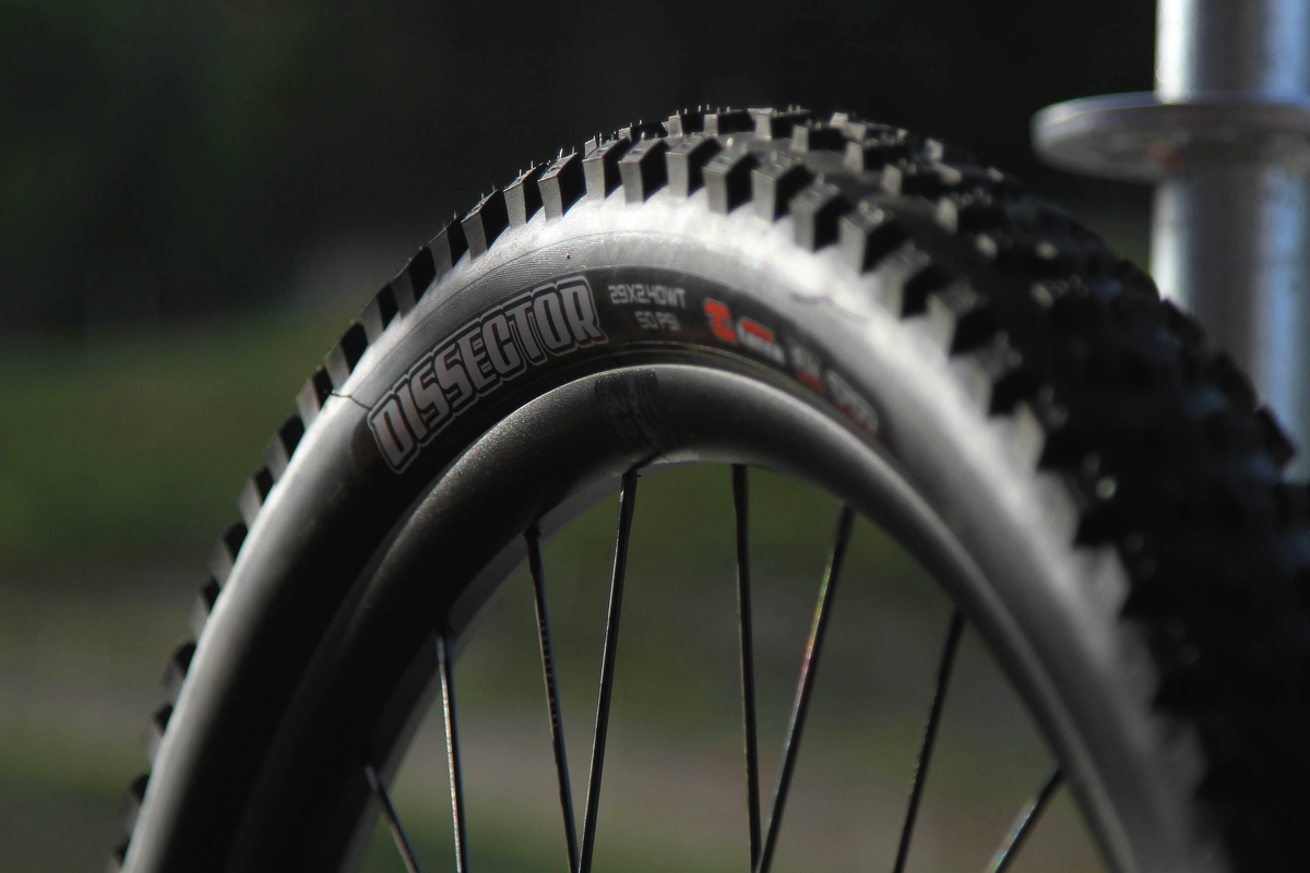 Maxxis Dissector bicycle tire.