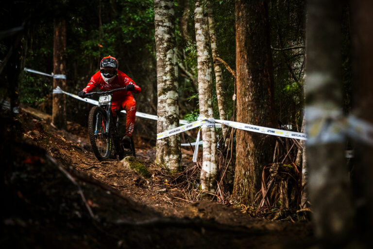 Canyon team member hitting corner with roots