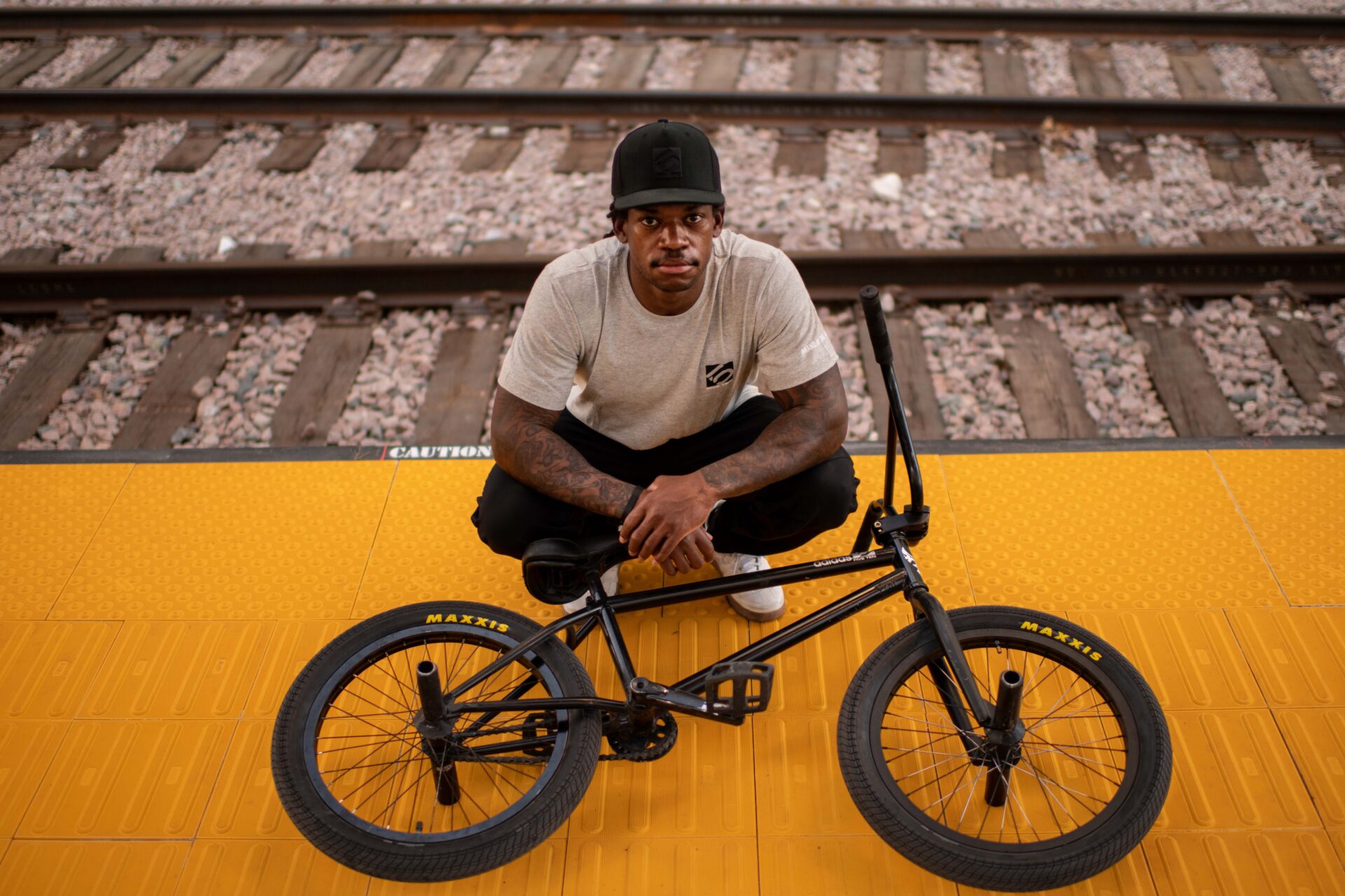 Simms with his BMX bike
