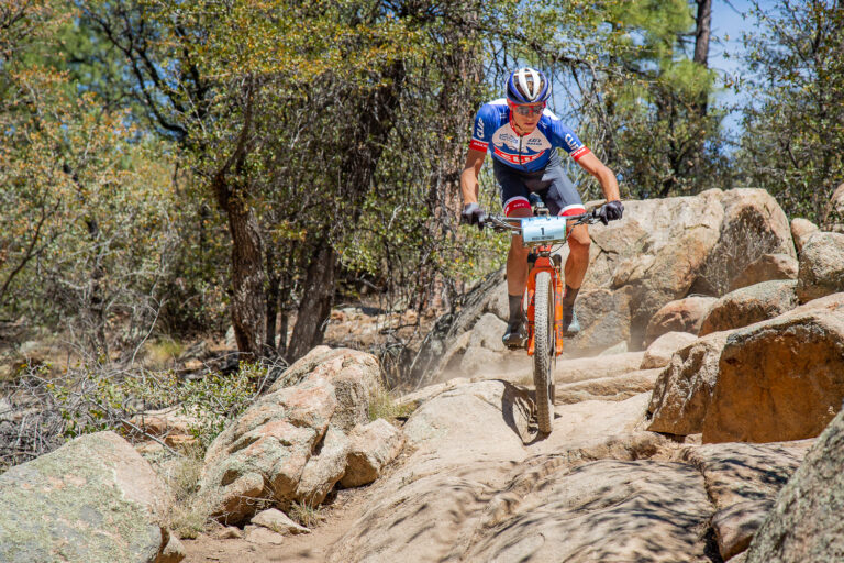 Clif rider in the desert