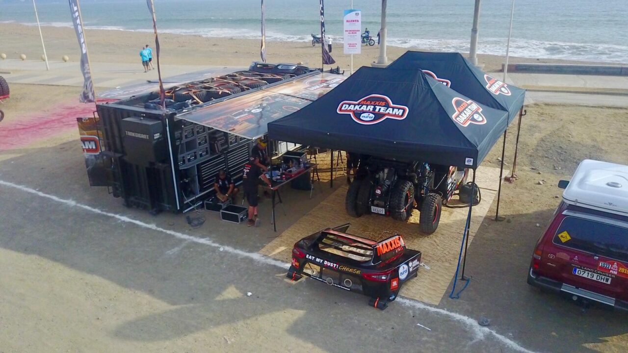 Maxxis Dakar Rally team tent.