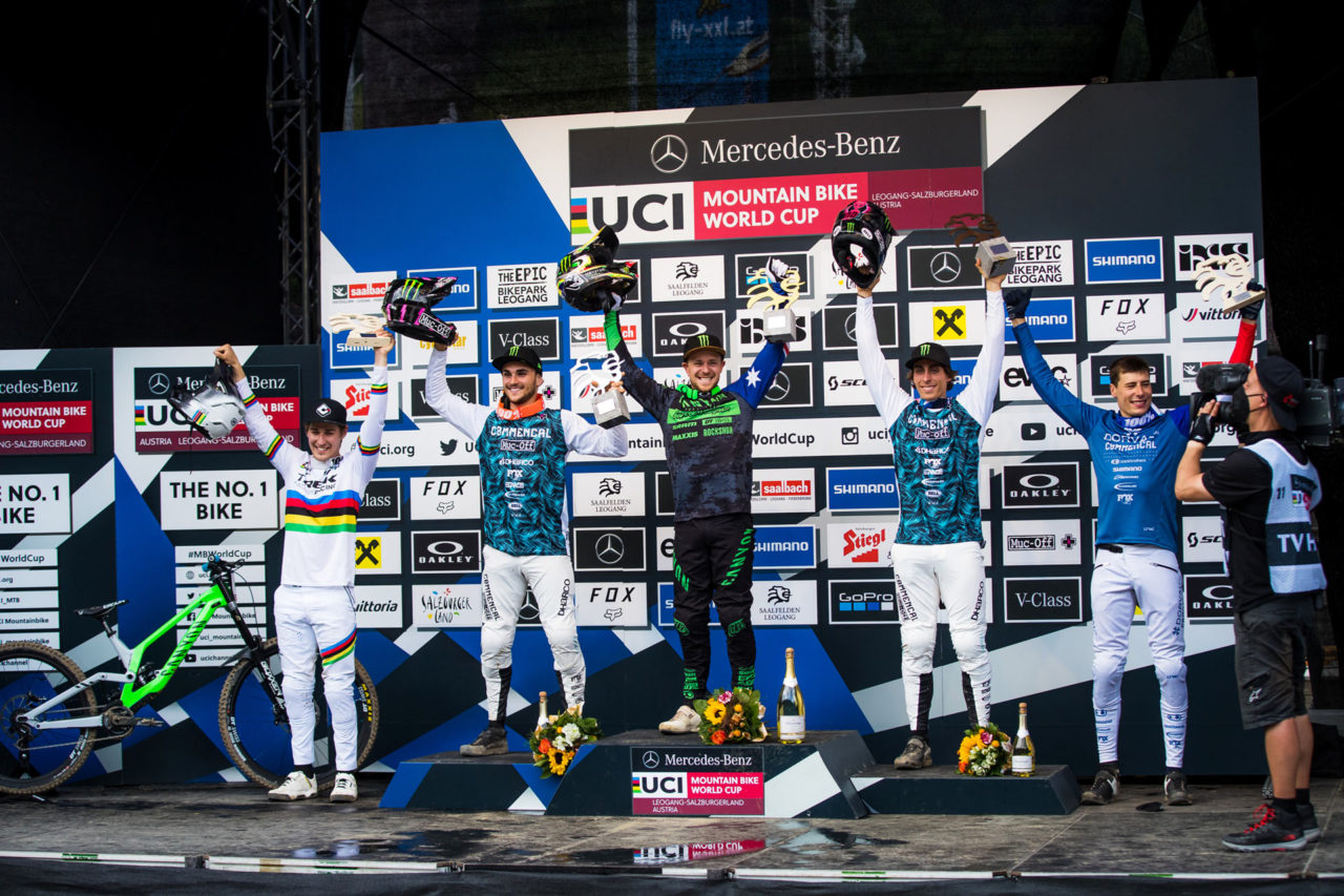 Leogang men's podium