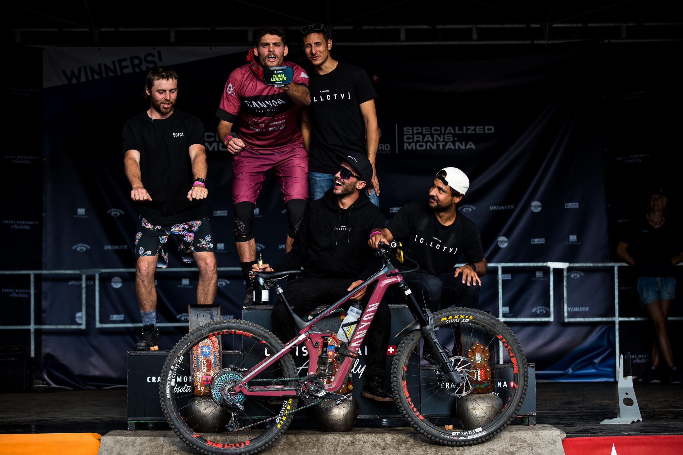 Canyon Collective on the crans-montana team podium