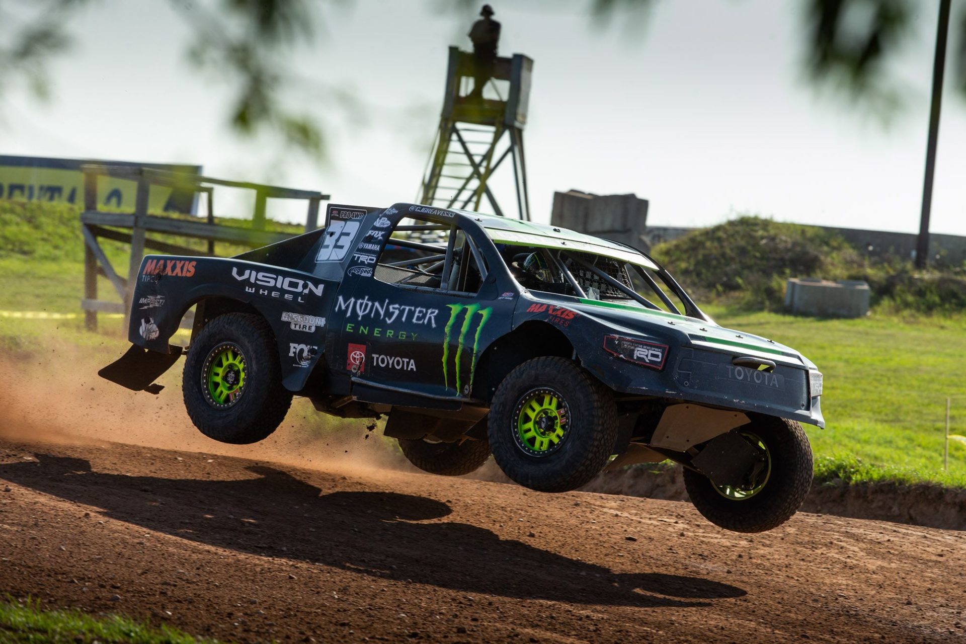 CJ Greaves getting a little air in his truck