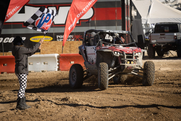 Honda Talon SxS taking the checkers at KOH