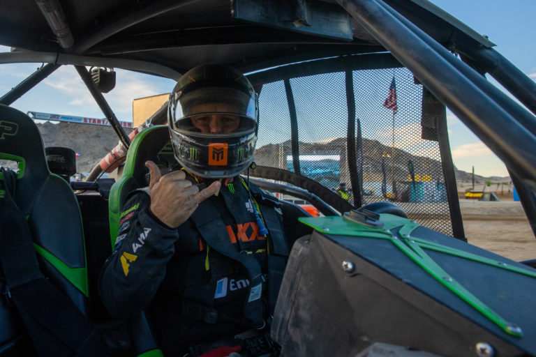 Jeremy McGrath strapped into his SxS and ready to start the race