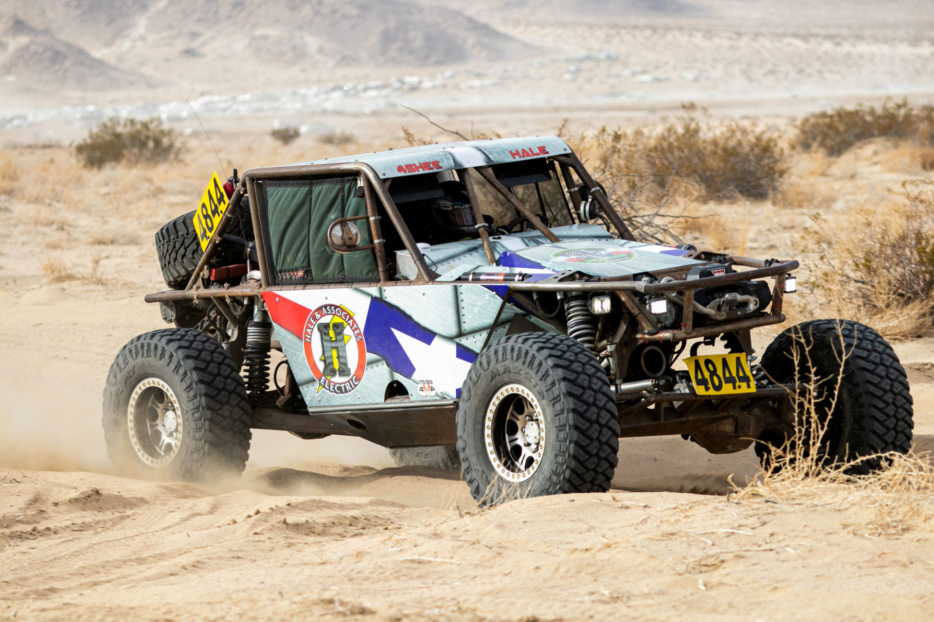 Truck racing in the desert