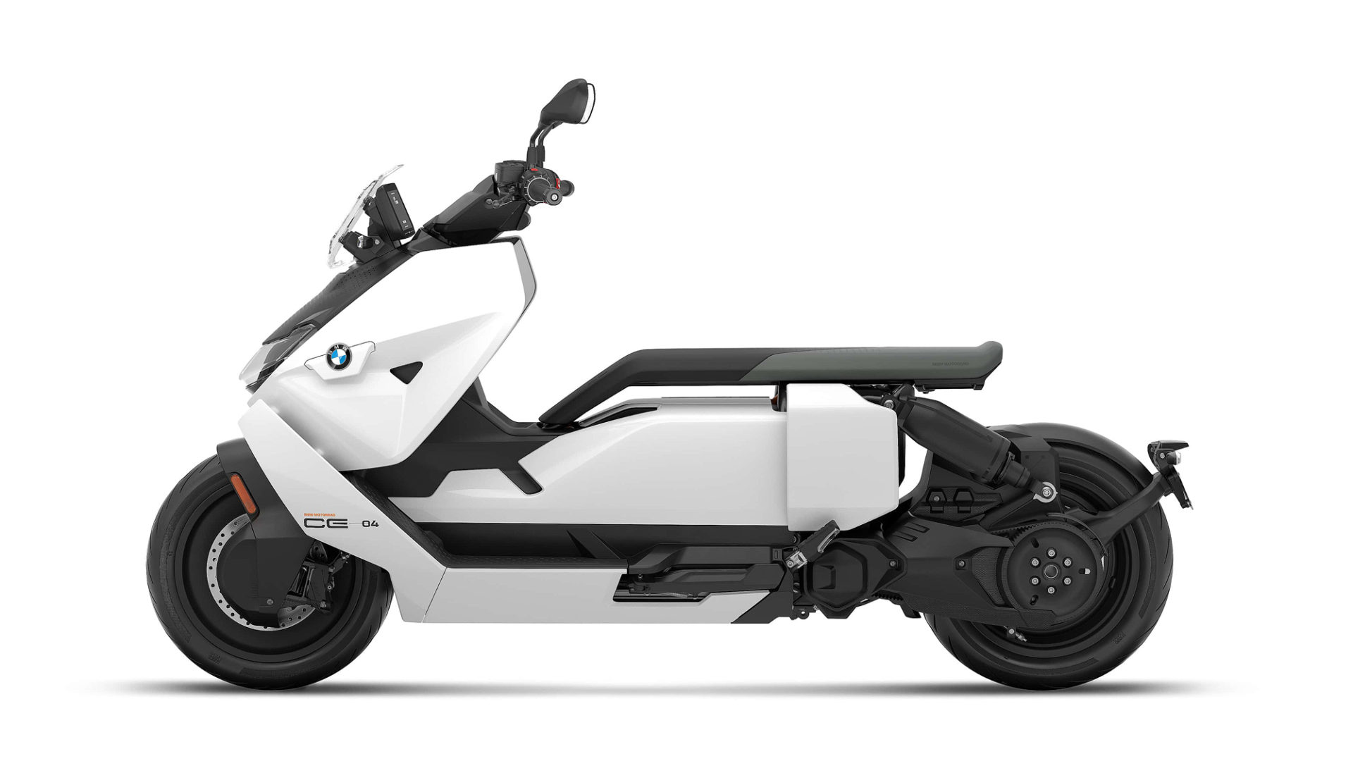 White electric BMW scooter