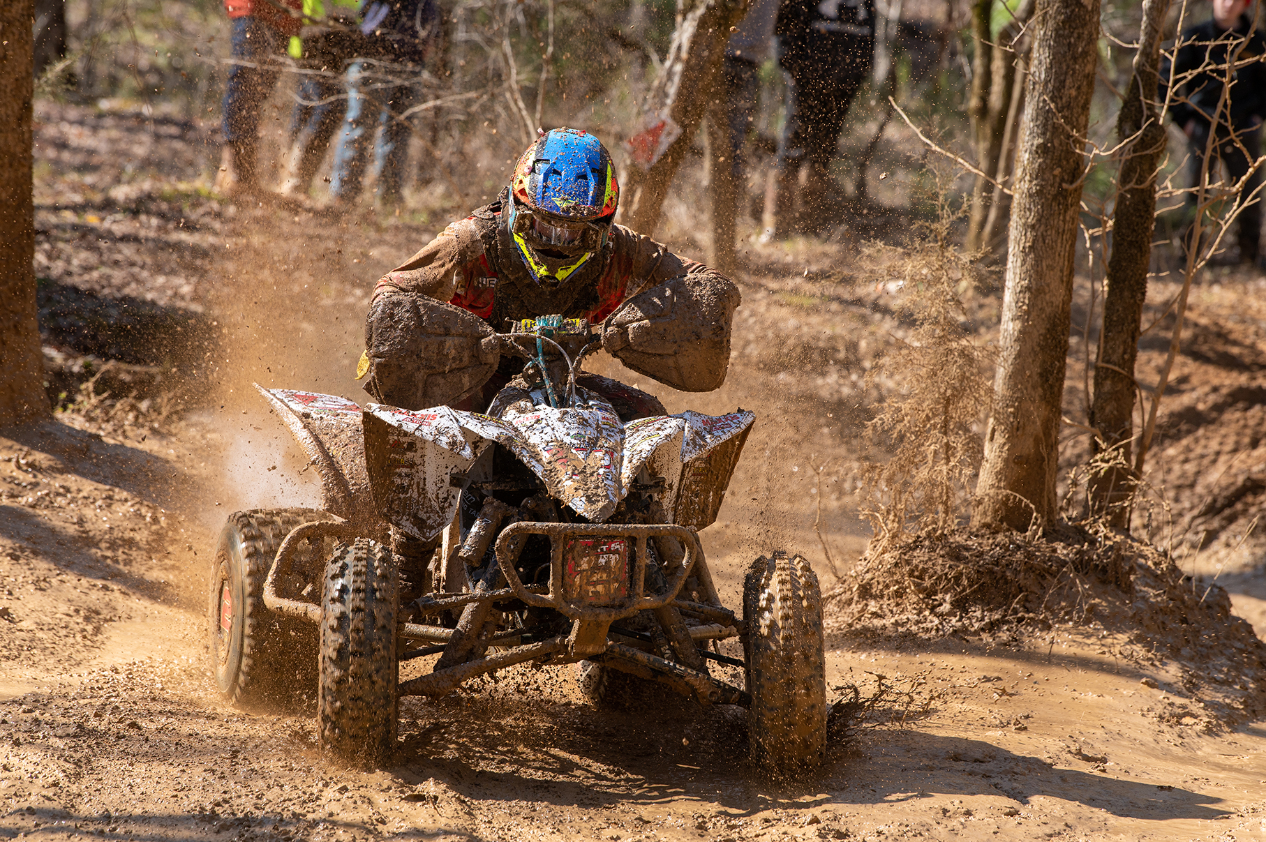 ATV racer in the woods