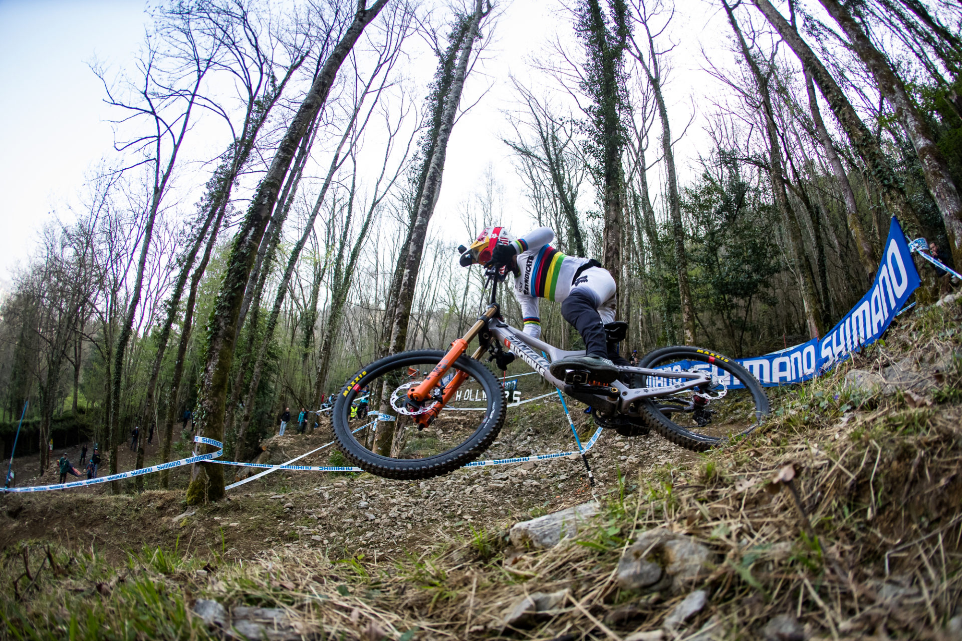 Jackson Goldstone jumping his bike in Lourdes