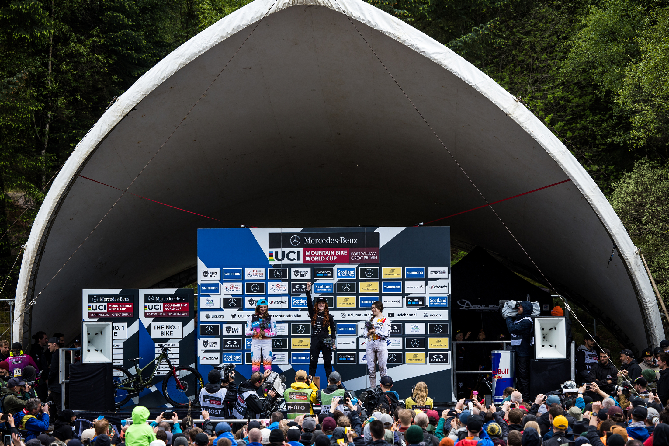 Gracey on top of the Fort William podium