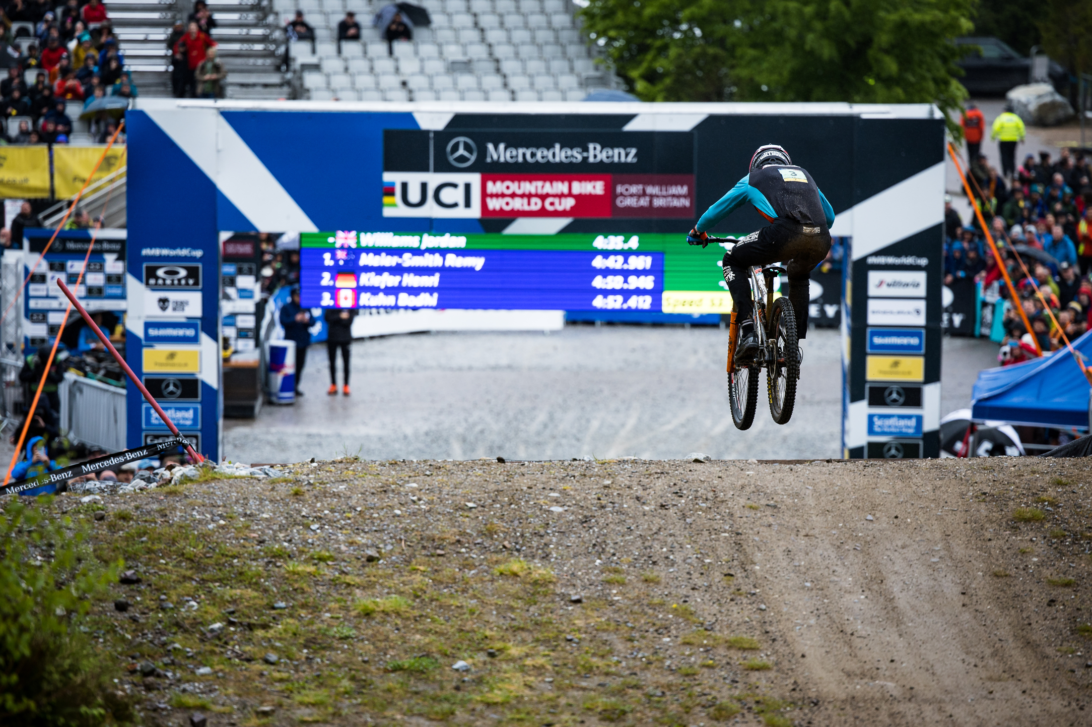 Jordan Williams approaching the finish line