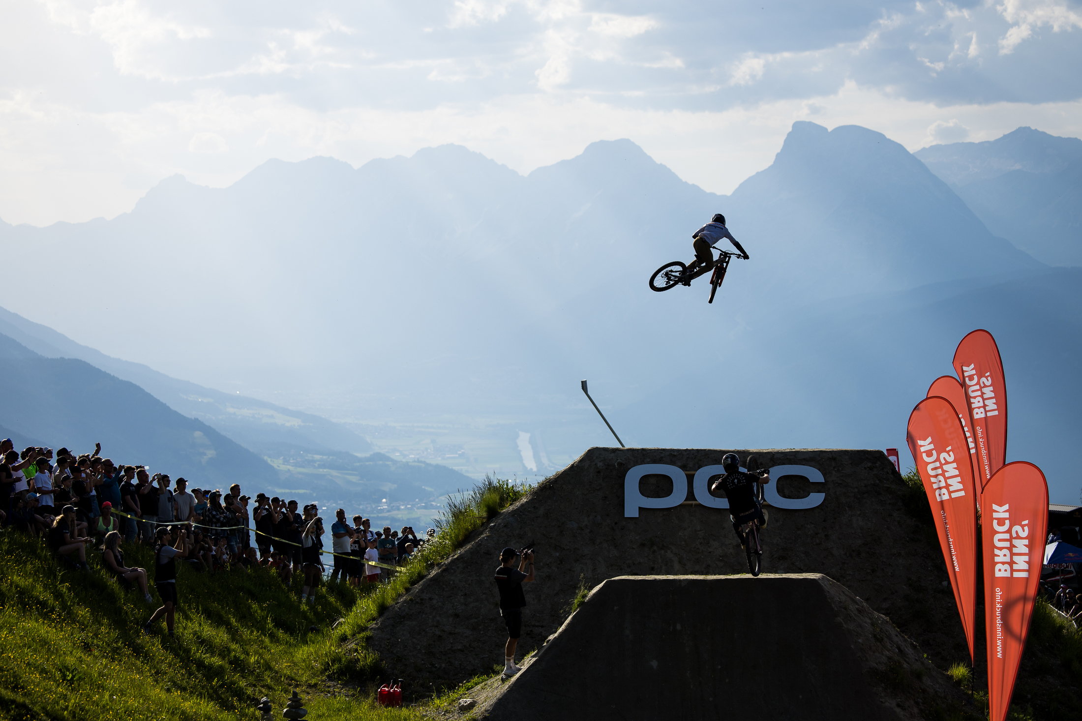 Rider jumping epic Crankworx Innsbruck booter