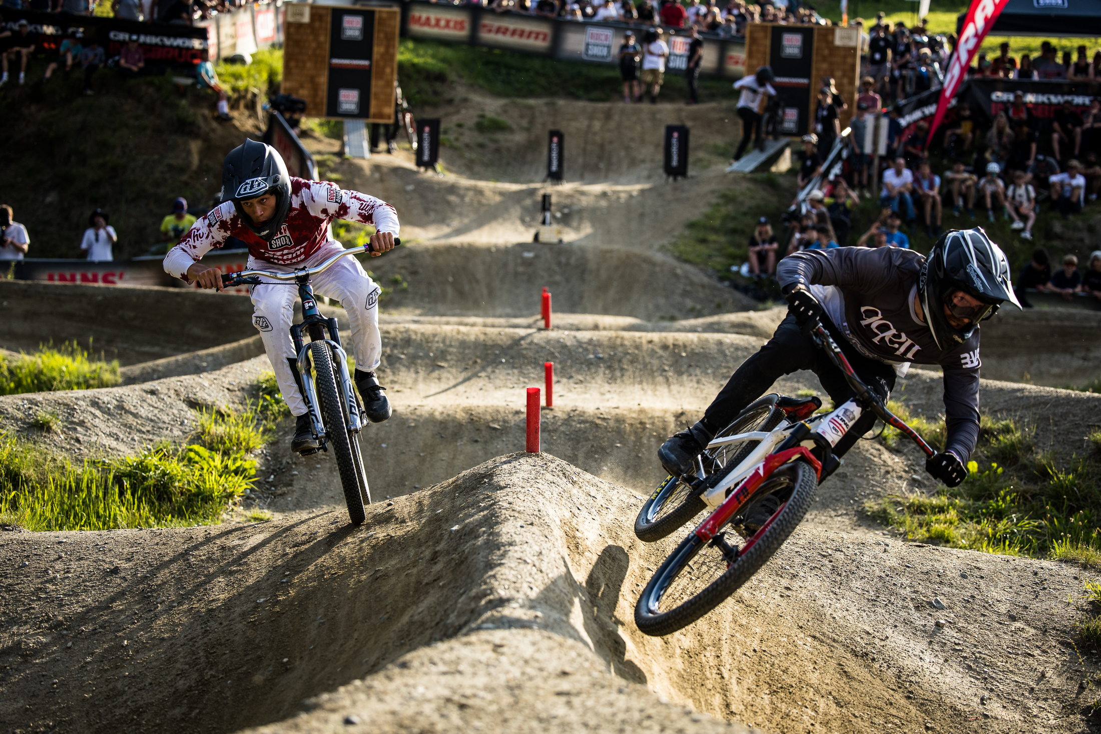 Bas Van Steenbergen charging on the pump track