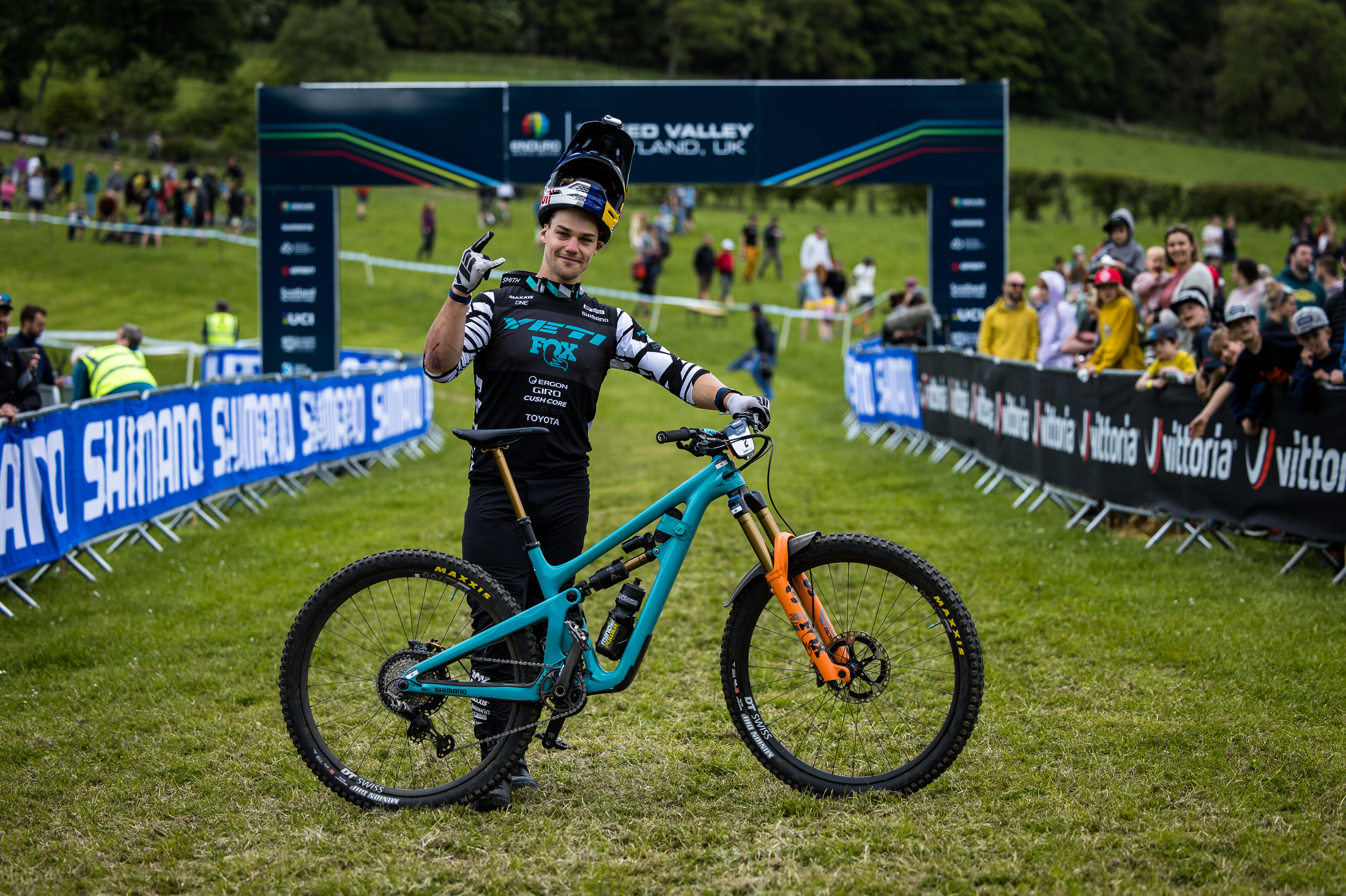 Richie posing with his race winning bike at Tweed Valley