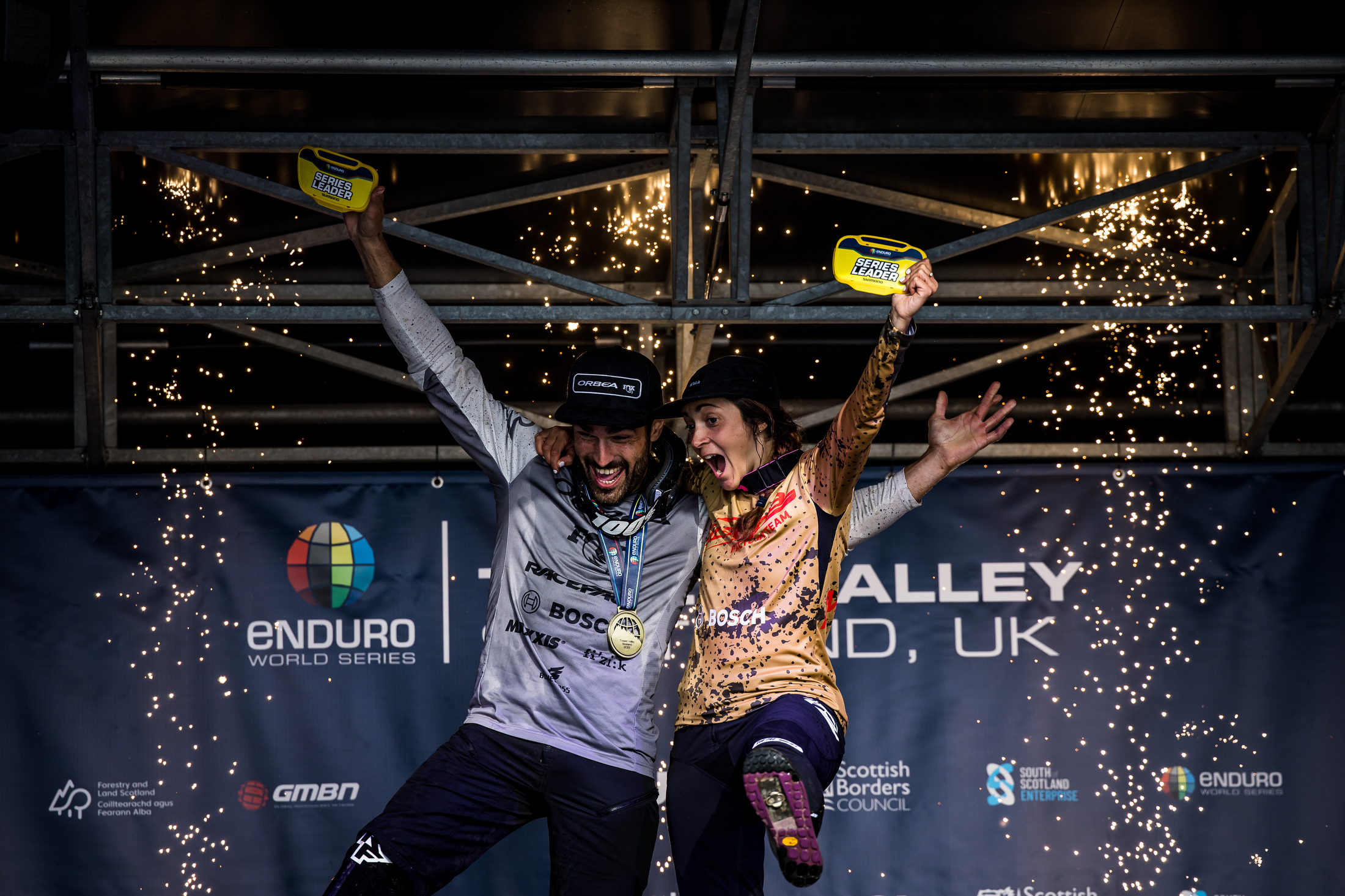 Edgar and Laura celebrating their wins