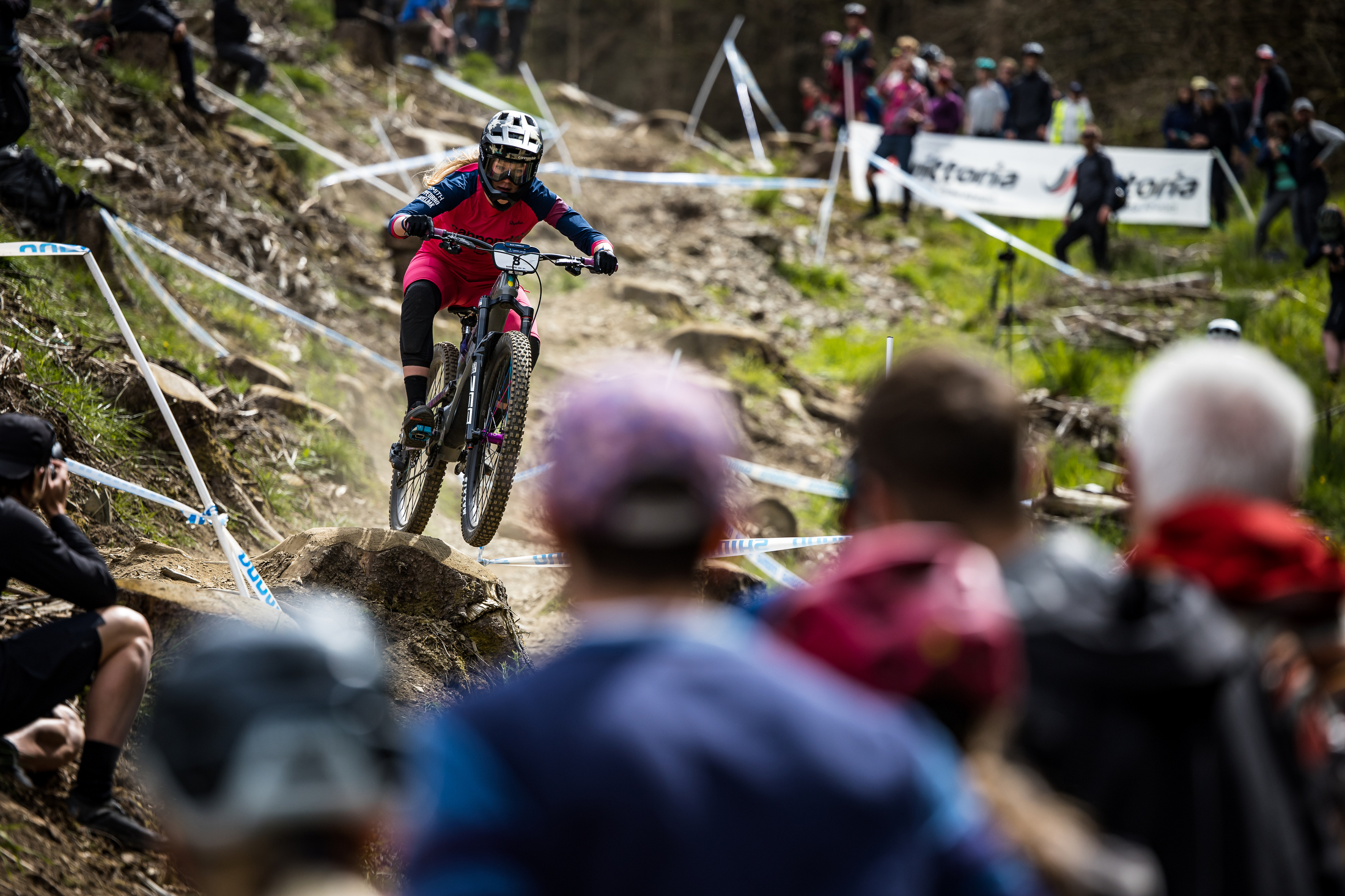 Ella Conolly racing down the Tweed Valley tracks