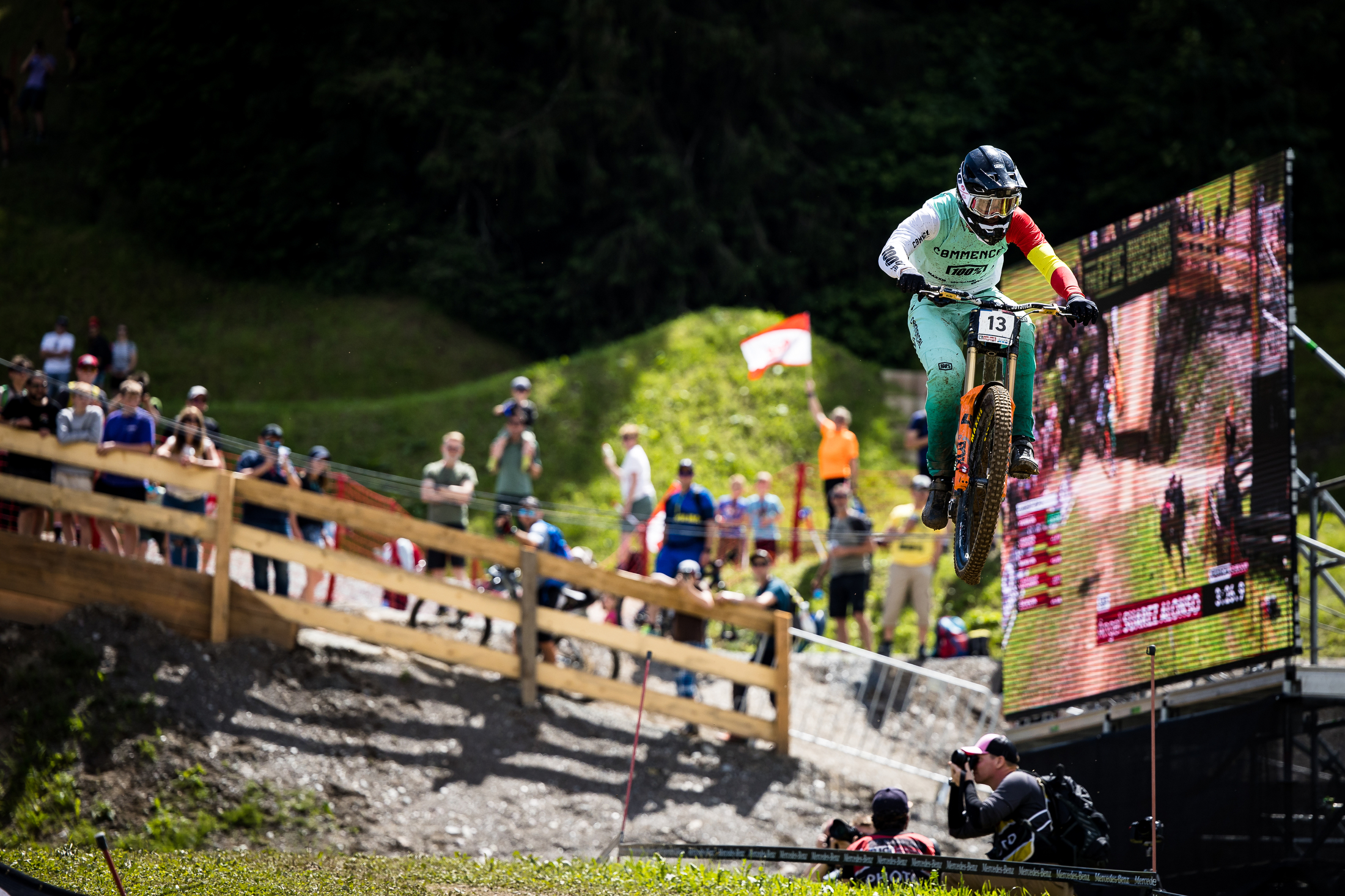 Angel Suarez jumping to an excellent result in Leogang