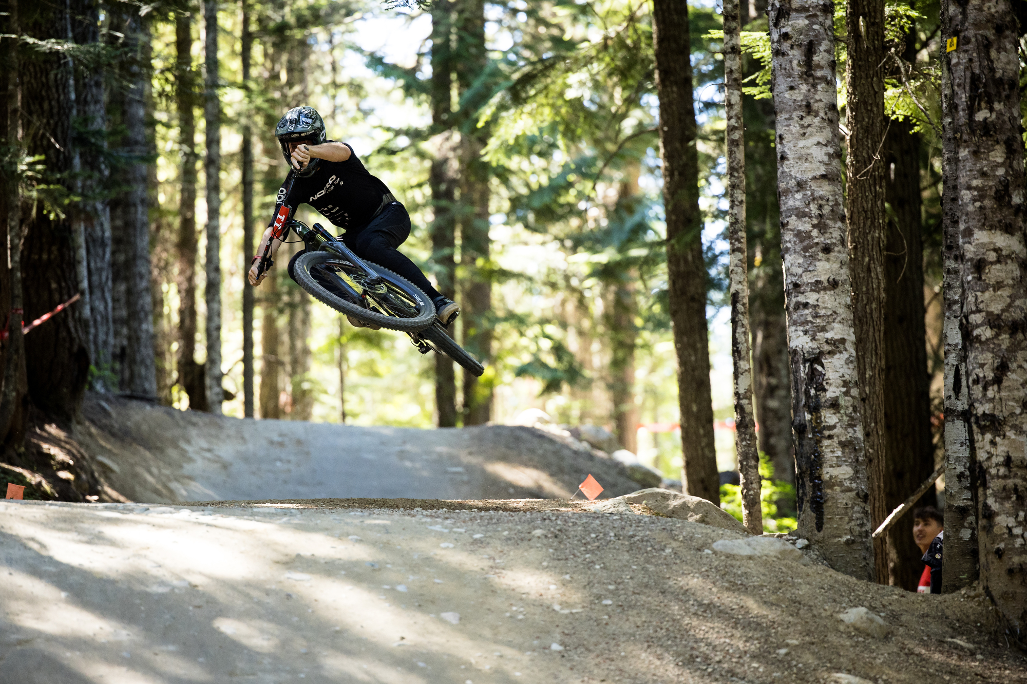 Sam Blenkinsop scrubbing an A-line jump