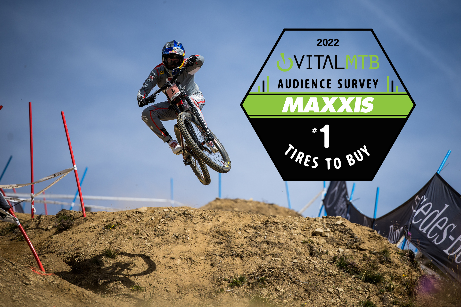 Vali jumping with Vital #1 tires to buy logo