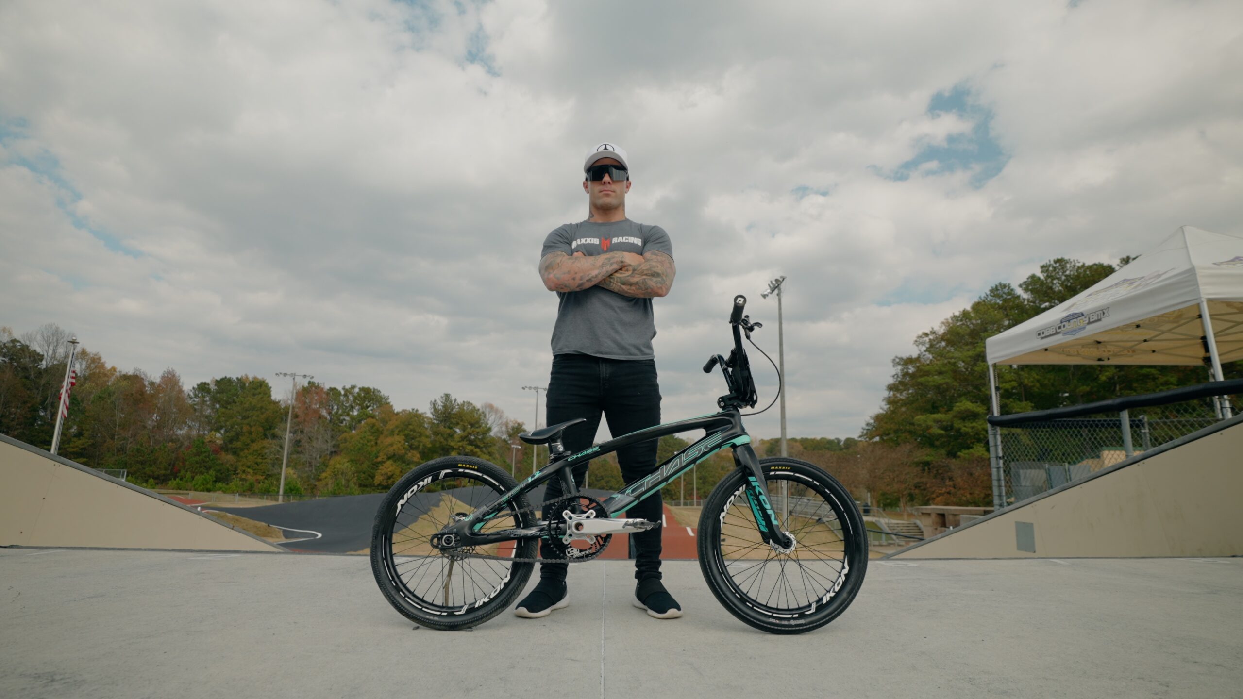 Barry Nobles posing with his BMX bike